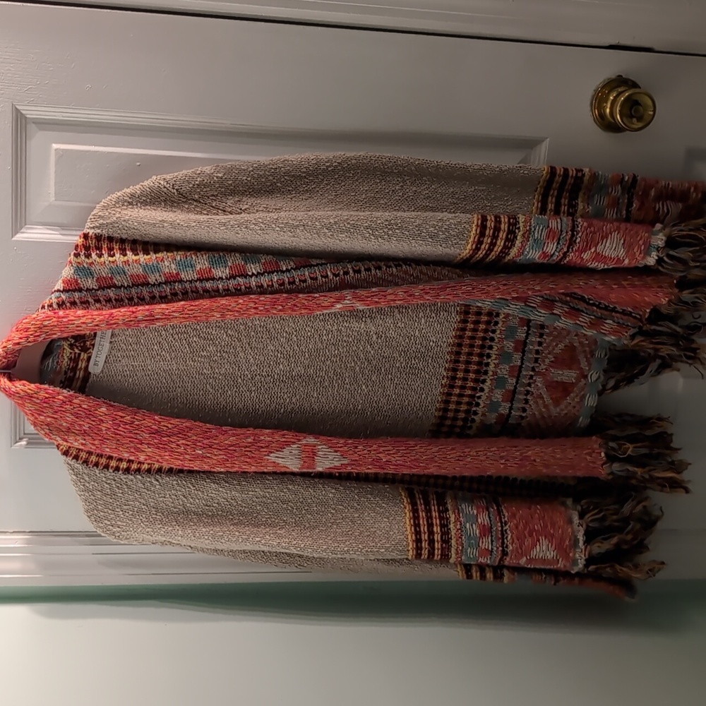 By Together Multicolor Knit Cardigan with Fringe